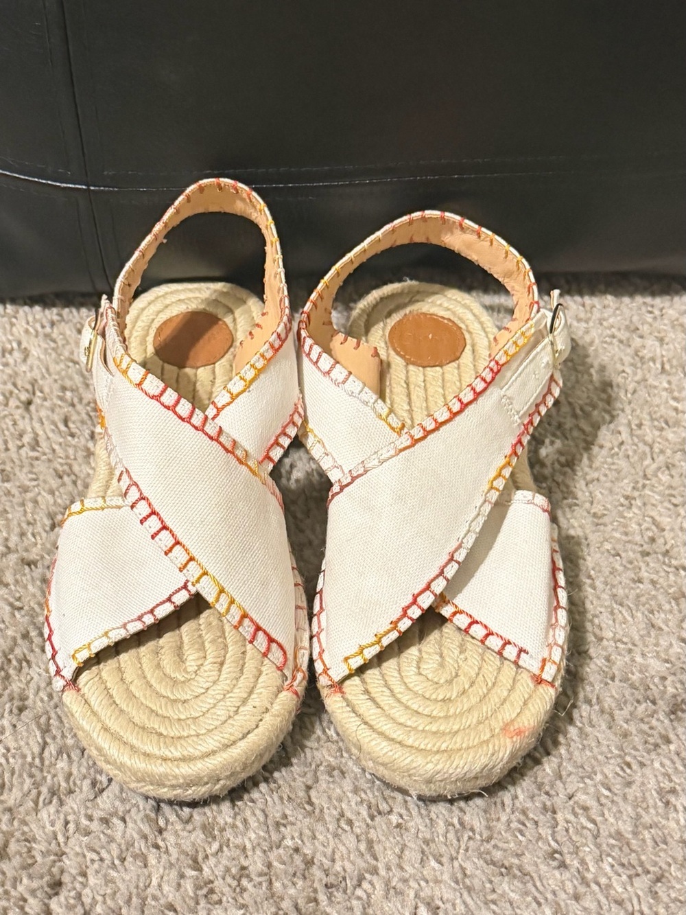 Chloe Canvas Crisscross Espadrille Sandals - White